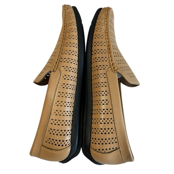 Montique International Mens Perforated Loafers Moccasin Tan Slip On Size 10.5 - Picture 7 of 12